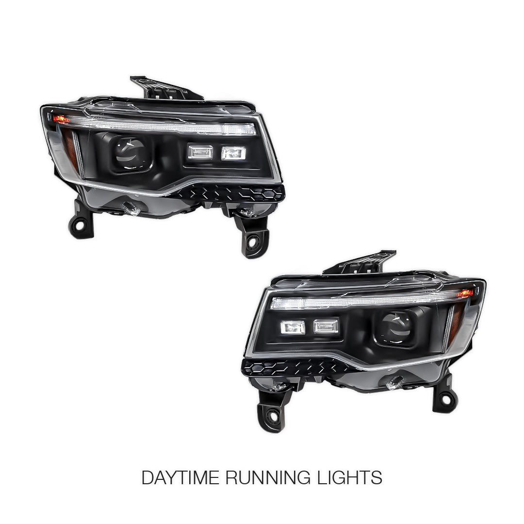 Jeep Grand Cherokee WK (2014 - 2021) (Replace Stock HID/Xenon model) LED DRL Projector With Sequential Indicators Headlights LH + RH