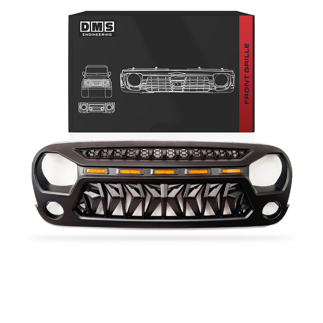 Jeep Wrangler JK (2007 - 2018) Front Matte Black Monster Grille With LED