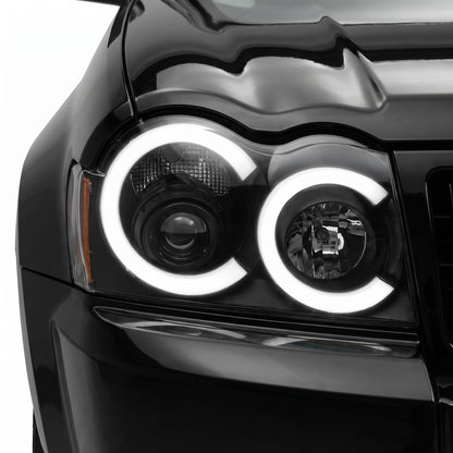 Jeep Grand Cherokee WH (2005- 2010) LED DRL Angel-Eyes Projector Headlights LH + RH