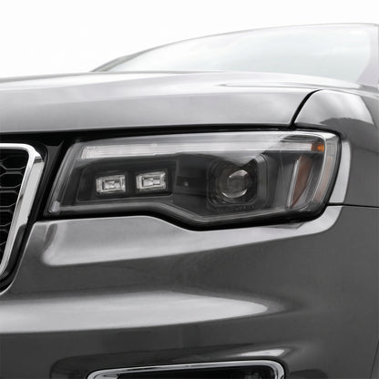 Jeep Grand Cherokee WK2 (2014- 2021) LED DRL Projector Headlights + Sequential Indicators LH + RH installed close-up