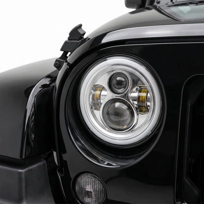 Jeep Wrangler JK 2-Door (2007 - 2018) 7" Round LED Headlights LH + RH