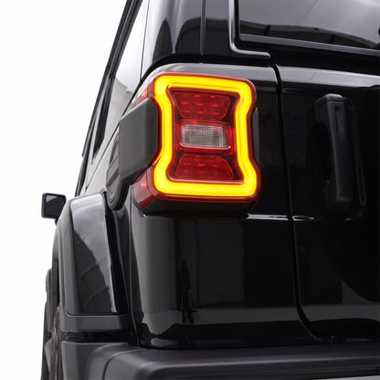 Jeep Wrangler JL (2018 - 2024) LED Tail Lights LH + RH installed close-up
