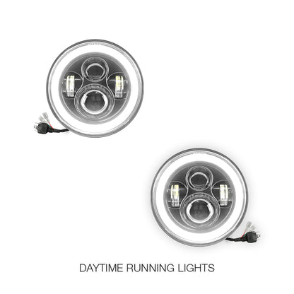 Jeep Wrangler JK 2-Door (2007 - 2018) 7" Round LED Headlights LH + RH