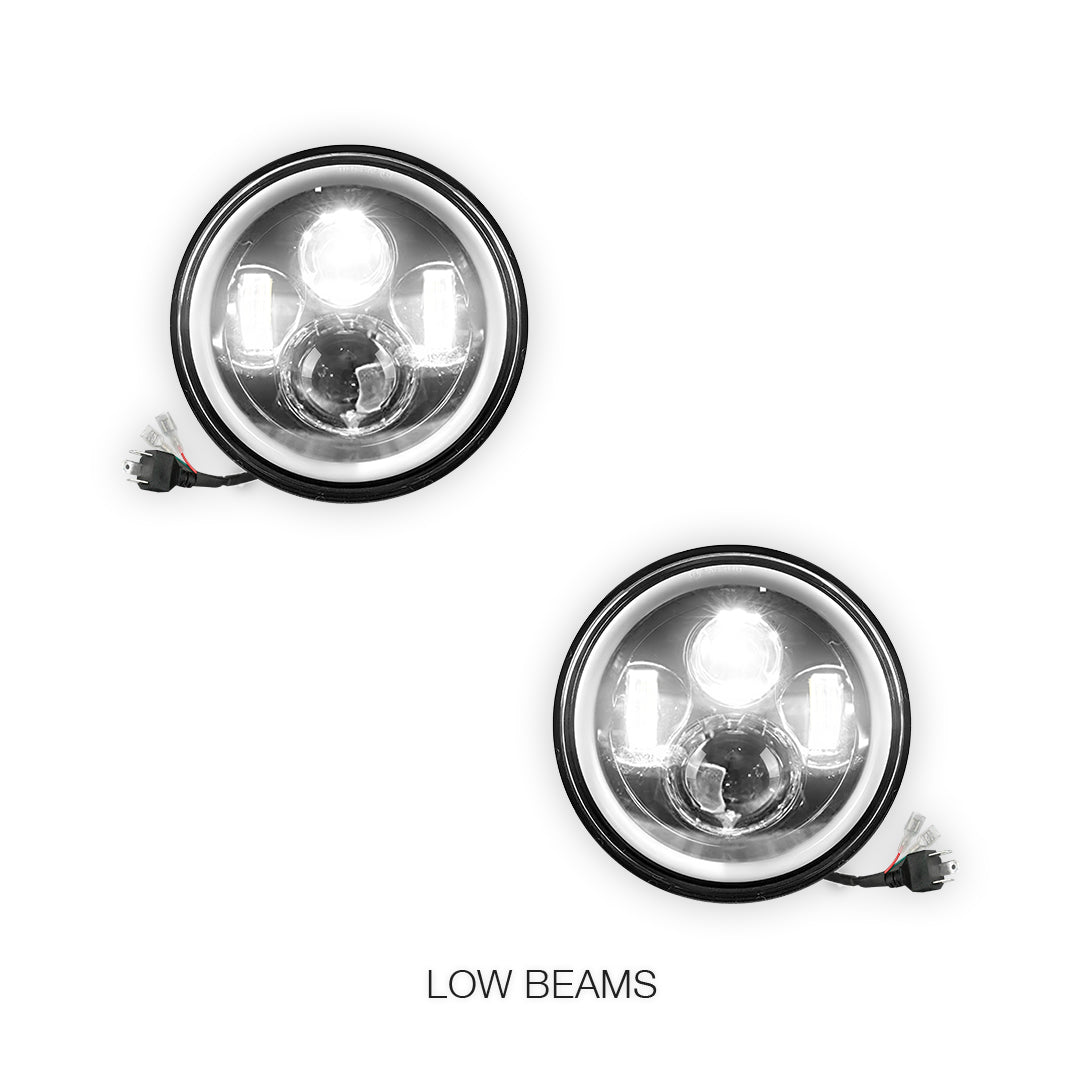 Jeep Wrangler JK 2-Door (2007 - 2018) 7" Round LED Headlights LH + RH