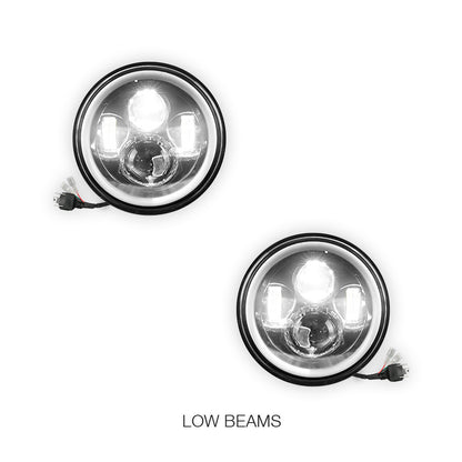 Jeep Wrangler JK 2-Door (2007 - 2018) 7" Round LED Headlights LH + RH