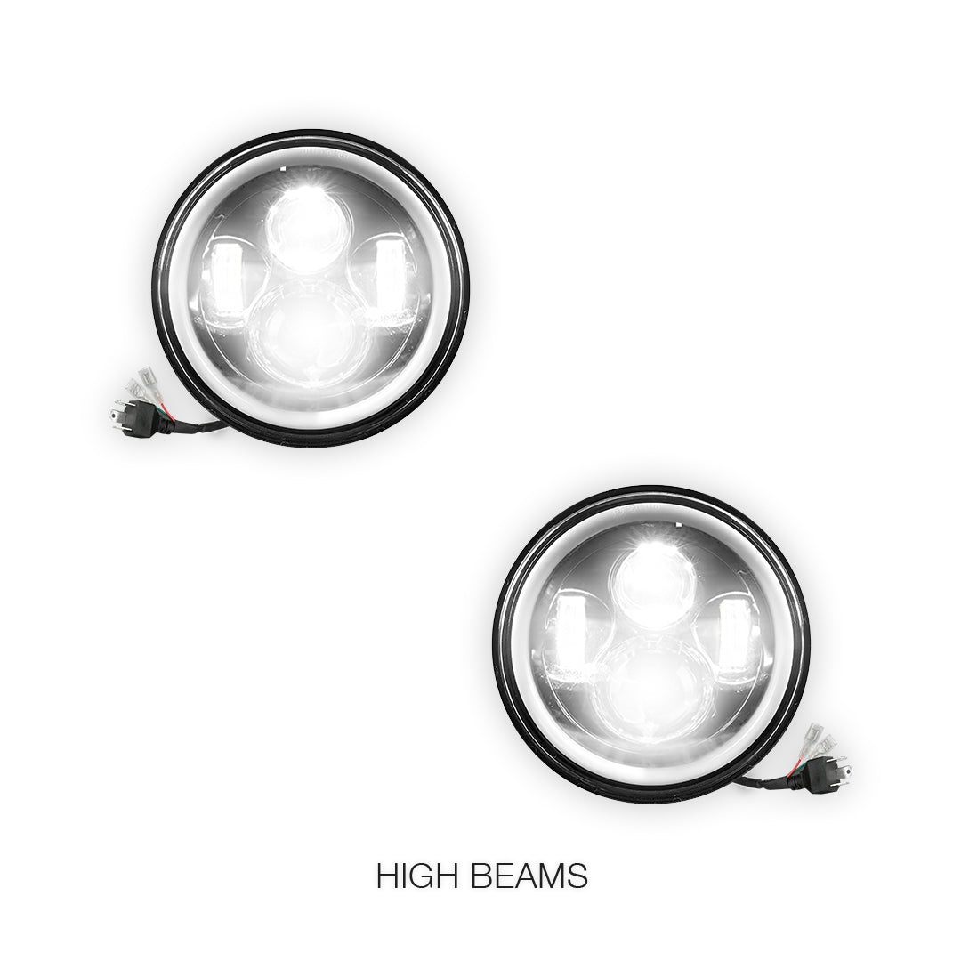 Jeep Wrangler JK 2-Door (2007 - 2018) 7" Round LED Headlights LH + RH
