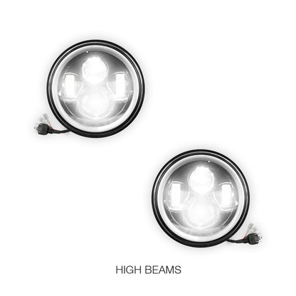 Jeep Wrangler JK 2-Door (2007 - 2018) 7" Round LED Headlights LH + RH