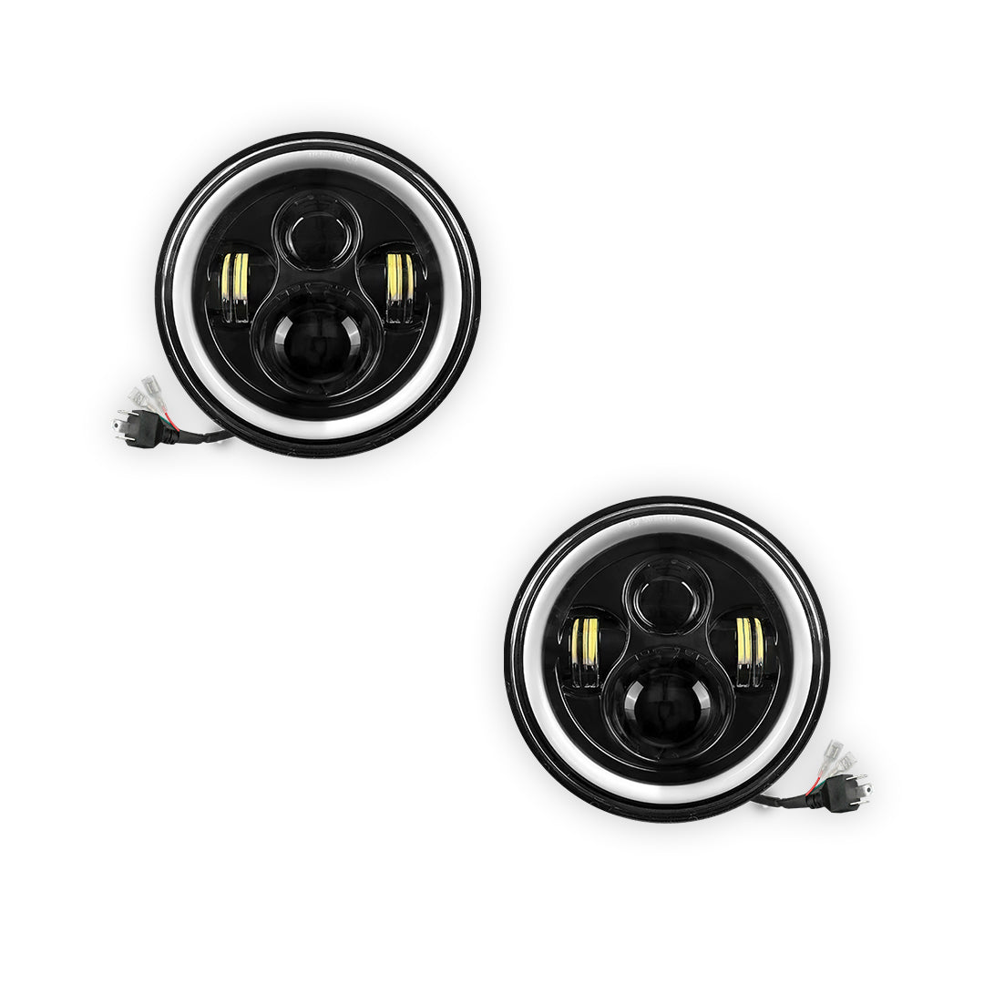 Jeep Wrangler JK 2-Door (2007 - 2018) 7" Round LED Headlights LH + RH