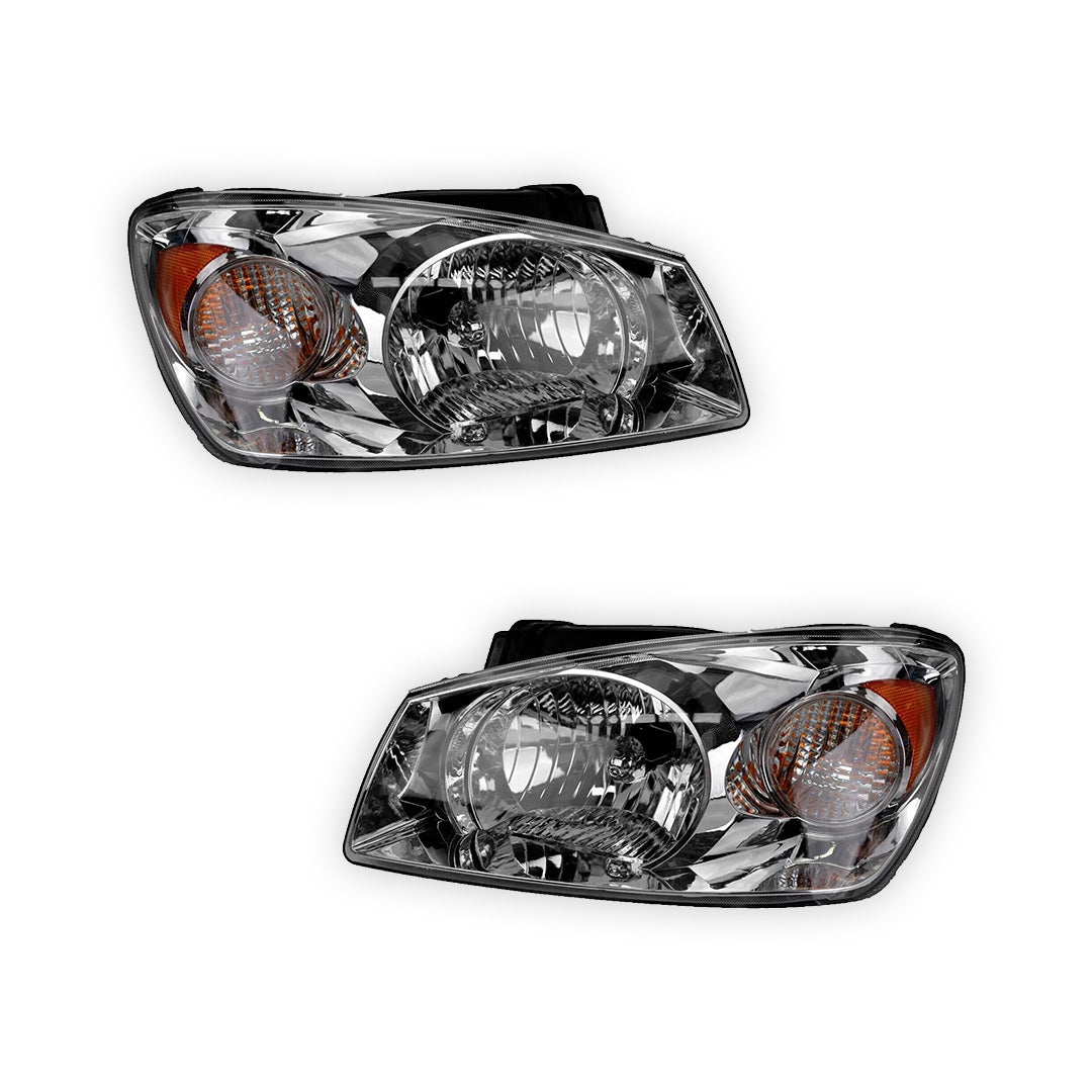 Kia Cerato LD (2004 - 2006) Chrome Halogen OEM Style Headlights LH + RH