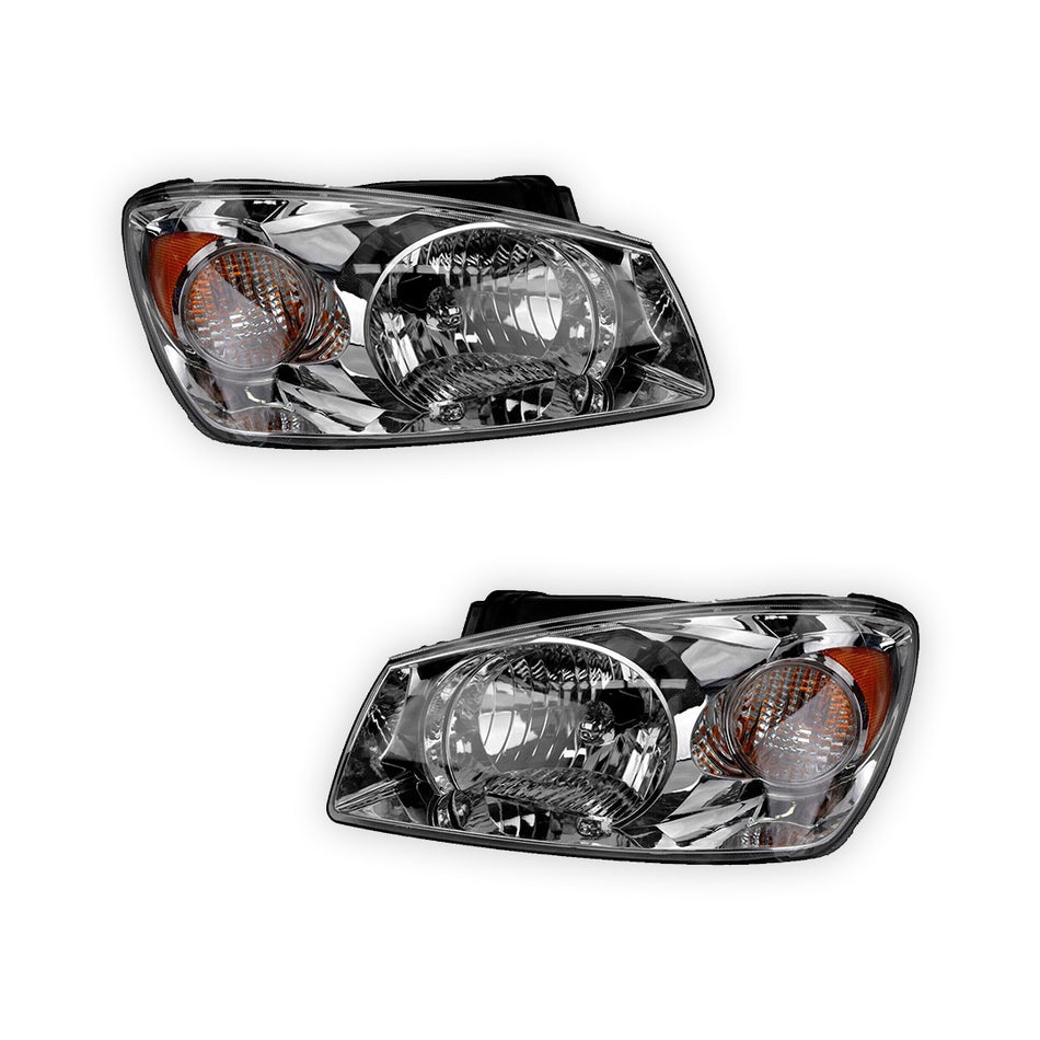 Kia Cerato LD (2004 - 2006) Chrome Halogen OEM Style Headlights LH + RH
