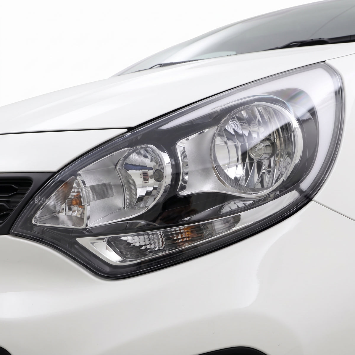 Kia Rio UB (2011 - 2016) OEM Style Headlights LH + RH installed close-up