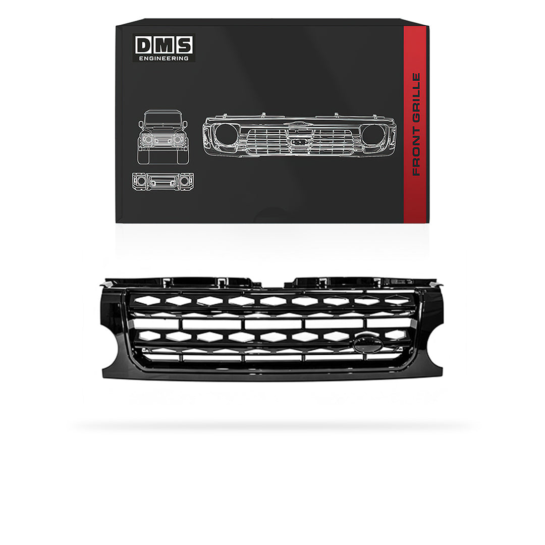 Land Rover Discovery III L319 (2005 - 2009) Gloss Black Discovery 4 Style Front Bumper Bar Grille