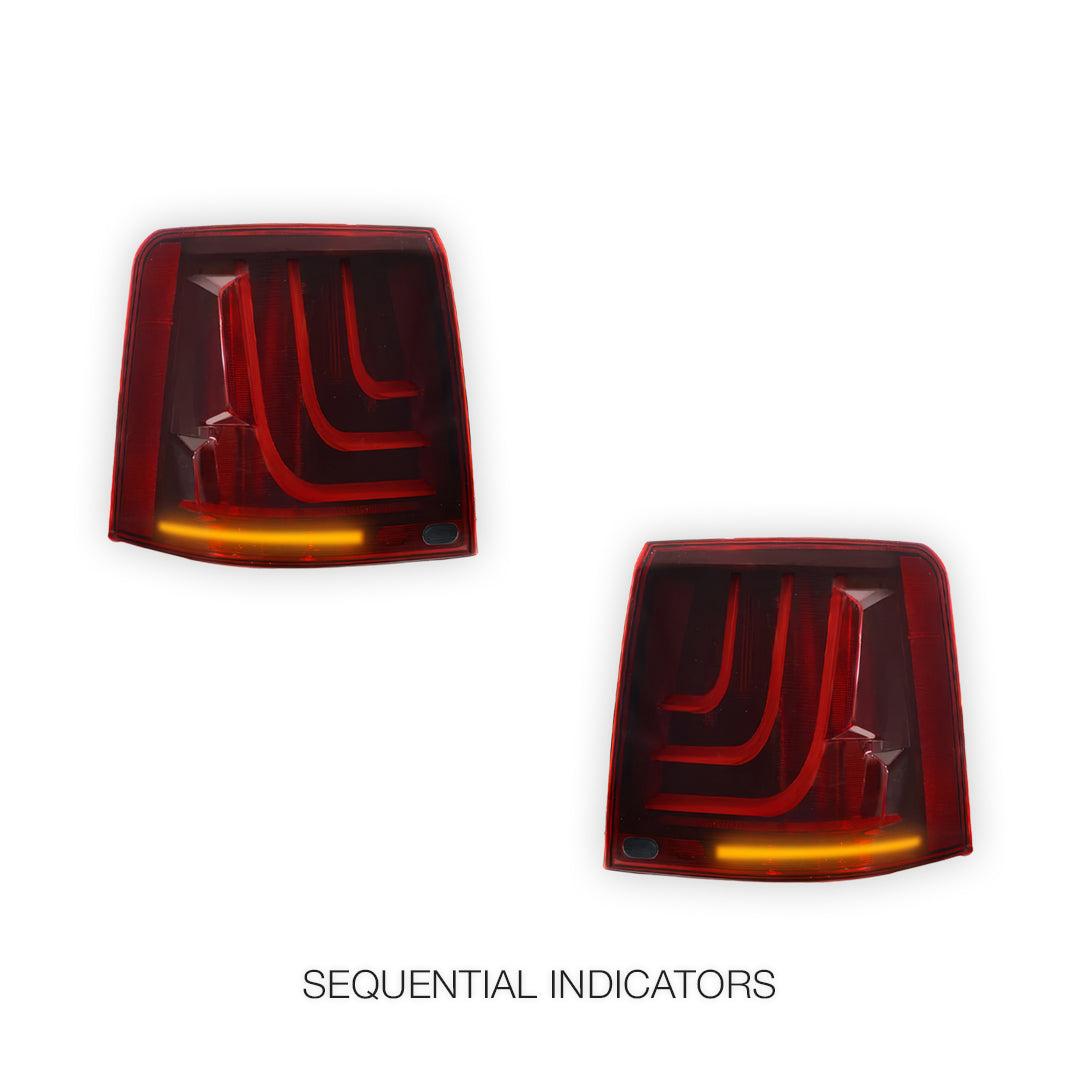 Land Rover Range Rover Sport L320 (2010 - 2013) Sequential Smoked Red 3D Stripe Full LED Tail Lights LH + RH