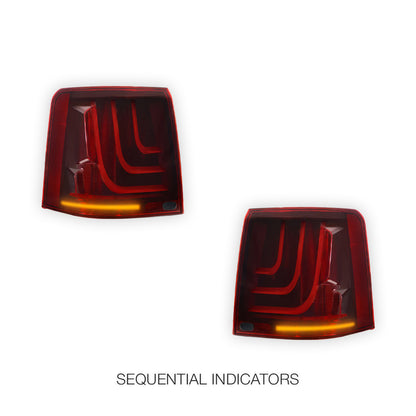 Land Rover Range Rover Sport L320 (2010 - 2013) Sequential Smoked Red 3D Stripe Full LED Tail Lights LH + RH