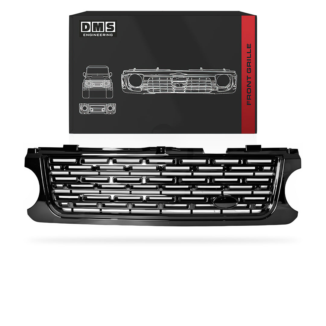 Land Rover Range Rover Vogue L322 (2006 - 2009) Gloss Black Autobiography Style Front Bumper Bar Grille
