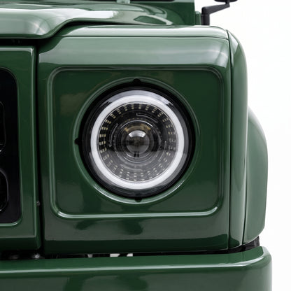 Land Rover 110 (1983 - 1991) 7" Round LED Headlights LH + RH installed
