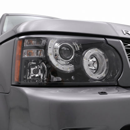 Land Rover Range Rover Sport L320 (2010 - 2013) DRL head lights with Xenon / HID LH + RH installed close-up