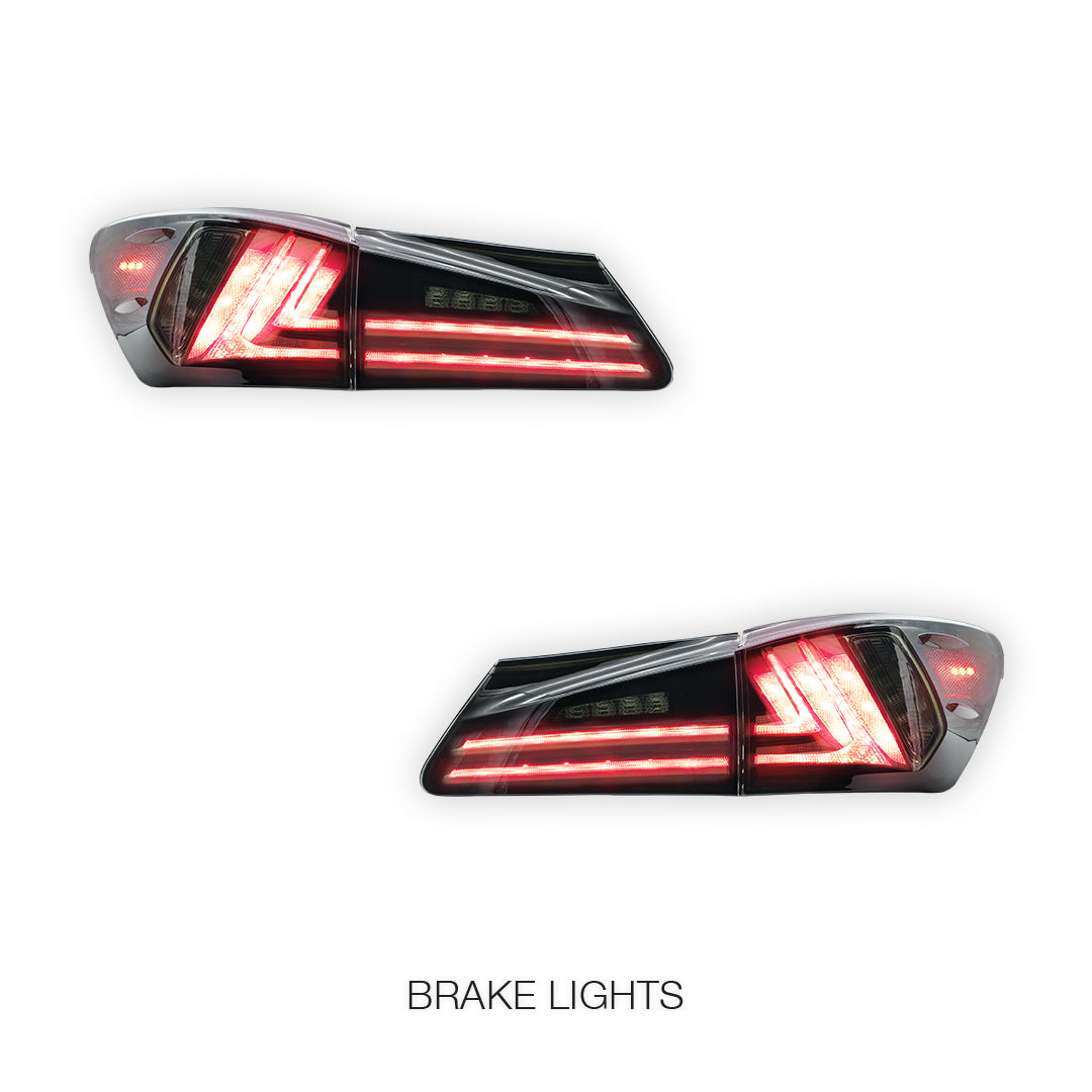 Lexus IS250 GSE20 / GSE30 (2006 - 2013) Sequential Smoked Full LED Tail Lights LH + RH