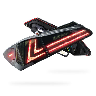 Lexus IS-F USE20 (2008 - 2015) Sequential Smoked Full LED Tail Lights LH + RH
