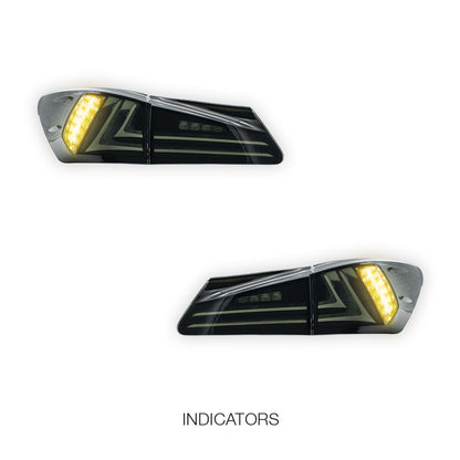 Lexus IS-F USE20 (2008 - 2015) Sequential Smoked Full LED Tail Lights LH + RH