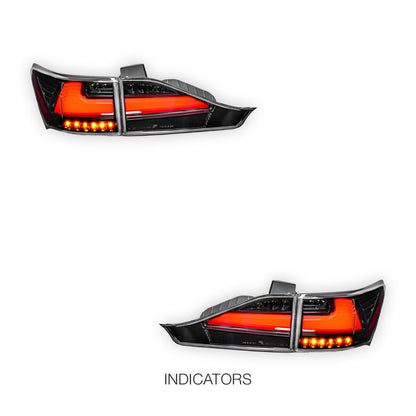 Lexus CT / 200H A10 (2011 - 2018) Sequential JDM Black 3D Red LED Stripe Bar Tail Lights LH + RH