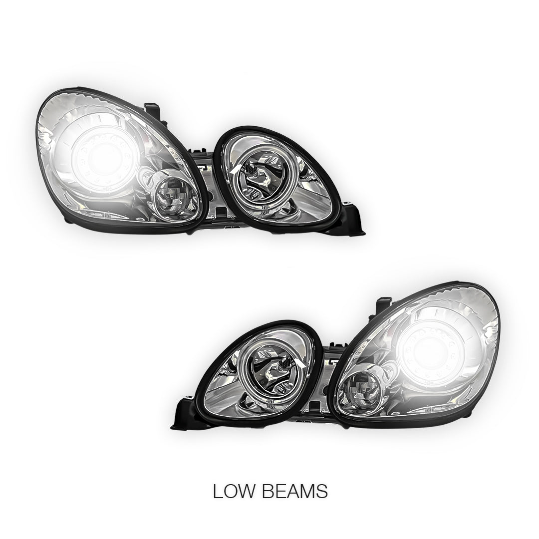Lexus GS300 JZS160R (1998 - 2005) Crystal Clear CCFL Angel Eyes Projector Headlights LH + RH