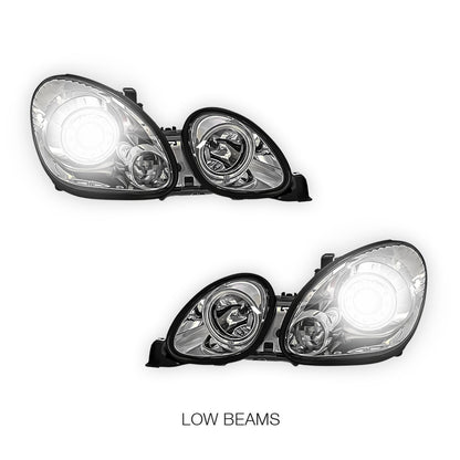 Lexus GS300 JZS160R (1998 - 2005) Crystal Clear CCFL Angel Eyes Projector Headlights LH + RH
