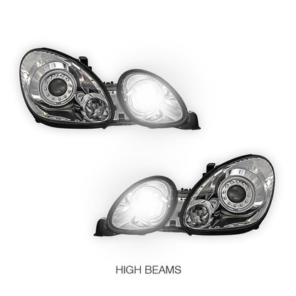 Lexus GS300 JZS160R (1998 - 2005) Crystal Clear CCFL Angel Eyes Projector Headlights LH + RH