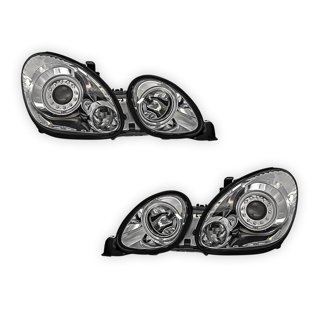 Lexus GS300 JZS160R (1998 - 2005) Crystal Clear CCFL Angel Eyes Projector Headlights LH + RH