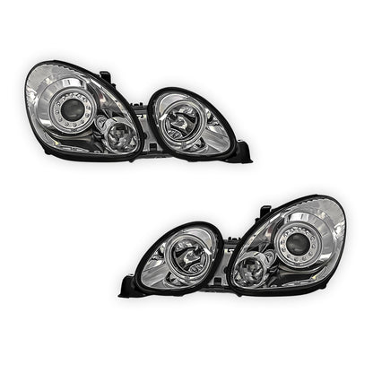 Lexus GS300 JZS160R (1998 - 2005) Crystal Clear CCFL Angel Eyes Projector Headlights LH + RH