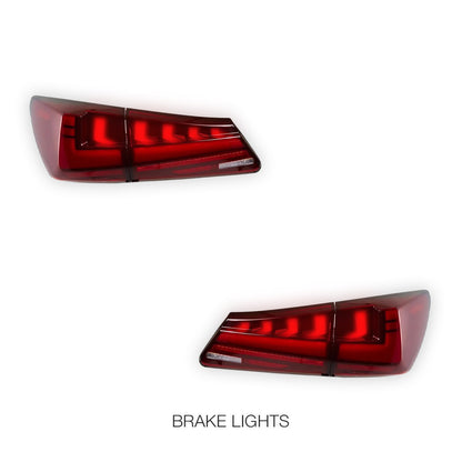 Lexus IS250 GSE20 (2006 - 2012) Nike Style Sequential Red Full LED Tail Lights LH + RH