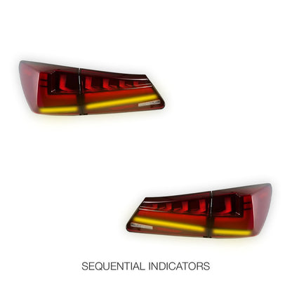 Lexus IS250 GSE20 (2006 - 2012) Nike Style Sequential Red Full LED Tail Lights LH + RH