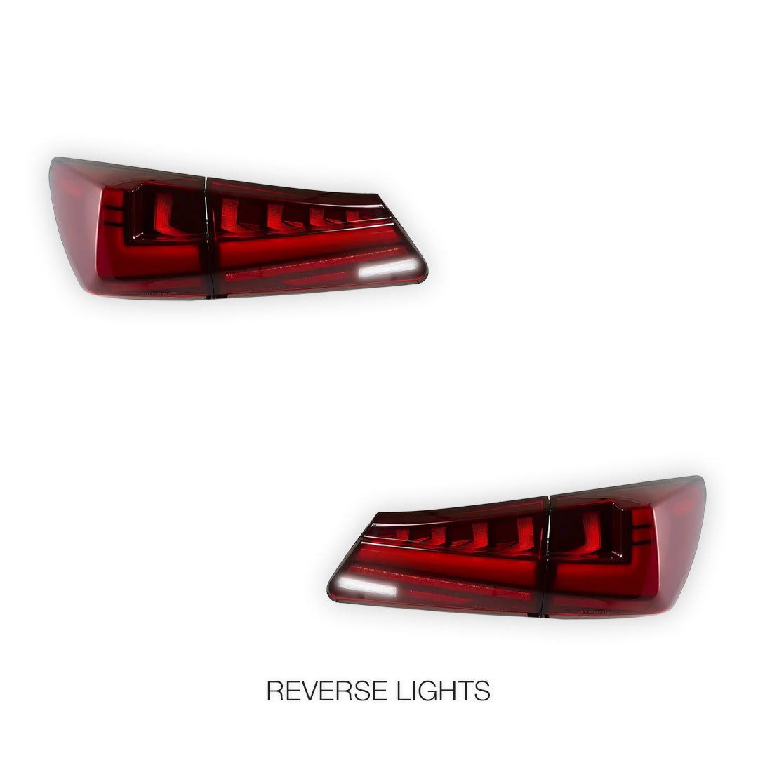 Lexus IS250 GSE20 (2006 - 2012) Nike Style Sequential Red Full LED Tail Lights LH + RH