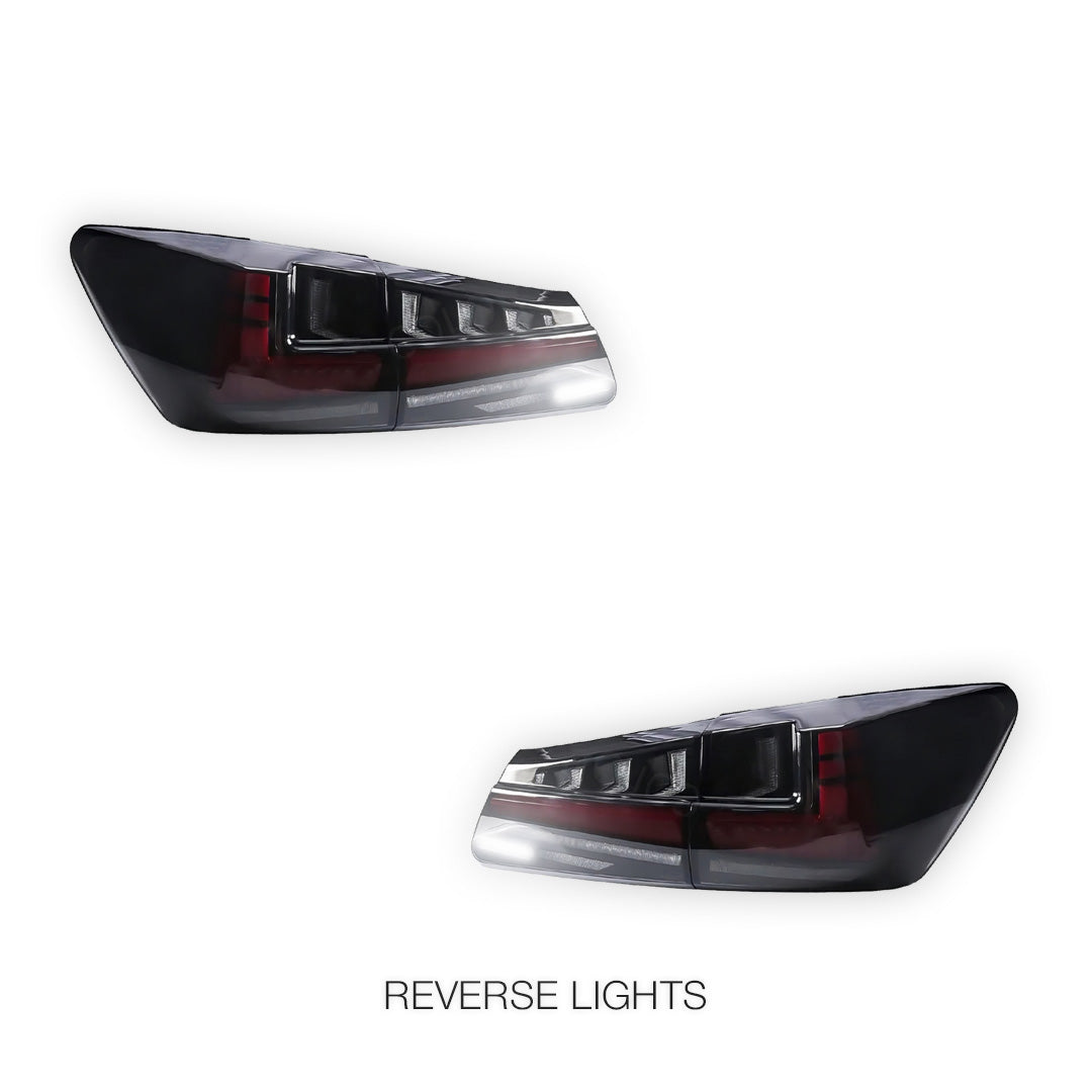 Lexus IS250 GSE20 (2006 - 2012) Nike Style Sequential Smoked Full LED Tail Lights LH + RH