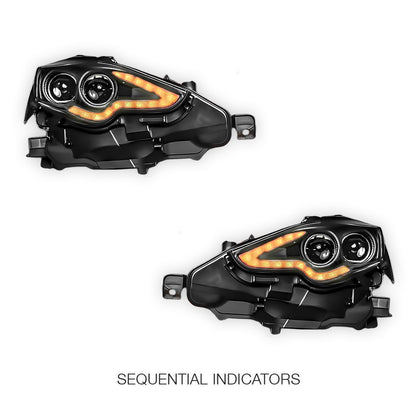 Lexus IS XE30 GSE30R (2013 - 2016) Black Full LED DRL Day Time Projector Headlights LH + RH