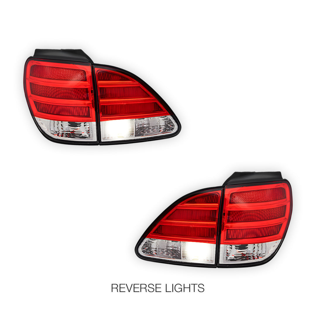 Lexus RX300 XU10 (1999 - 2003) Clear Red LED Tail Lights With Garnish LH + RH