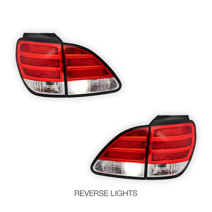 Lexus RX300 XU10 (1999 - 2003) Clear Red LED Tail Lights With Garnish LH + RH