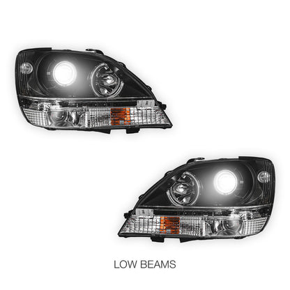 Lexus RX300 / XU10 (1999 - 2003) Black CCFL Angel Eyes Projector Headlights LH + RH