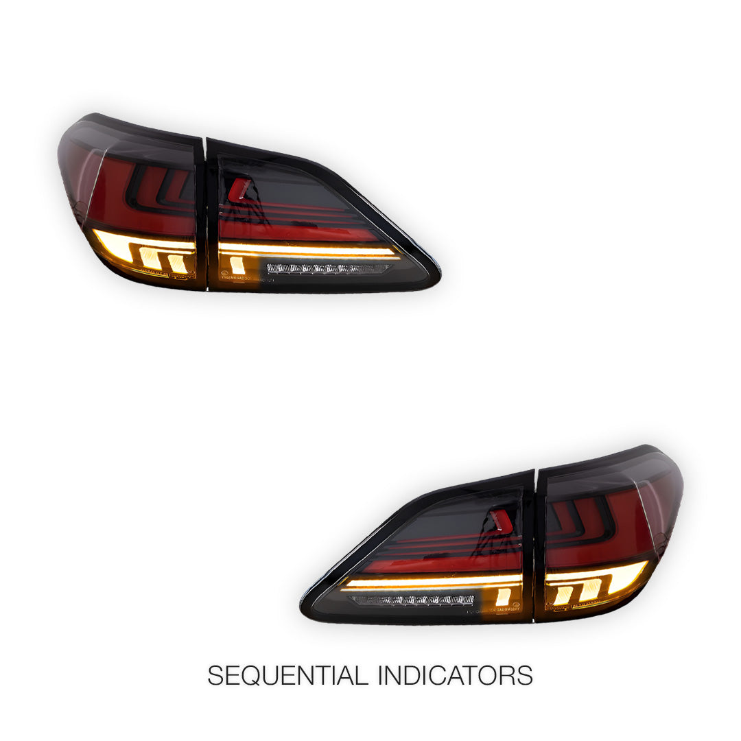 Lexus RX AGL / GGL / GYL (2009 - 2015) Smoked Clear Sequential Tail Lights LH + RH