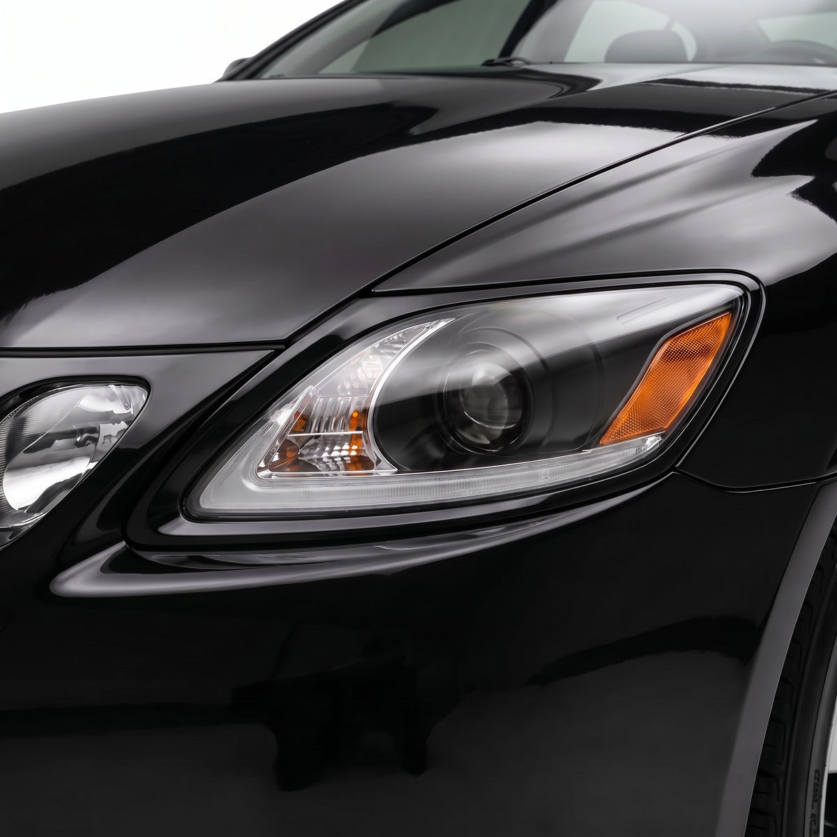 Lexus GS430 S190 (2005- 2010) HID / Xenon Model LED DRL Projector Headlights LH + RH installed close-up