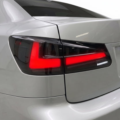 Lexus IS250 GSE20 (2006 - 2012) Nike Style Sequential RGB Full LED Tail Lights LH + RH installed close-up