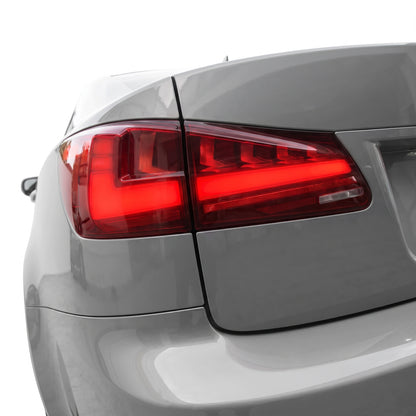 Lexus IS250 GSE20 (2006 - 2012) Nike Style Sequential Red Full LED Tail Lights LH + RH installed close-up