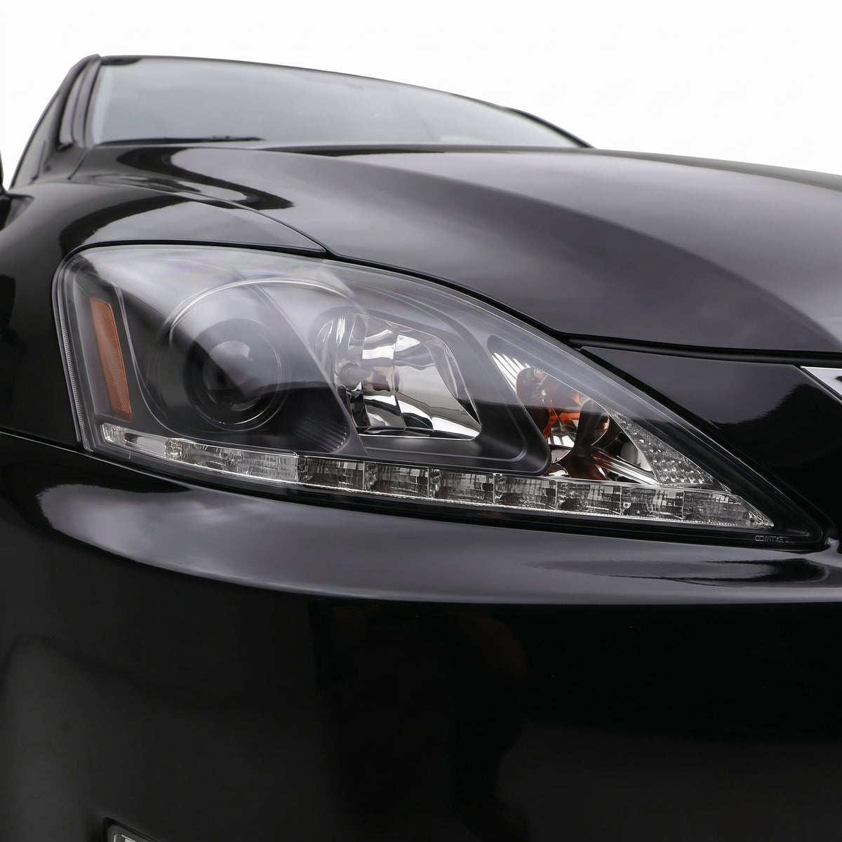 Lexus IS250 / IS350 GSE20 / GSE21 (2005 - 2013) LED DRL Projector Headlights LH + RH installed close-up