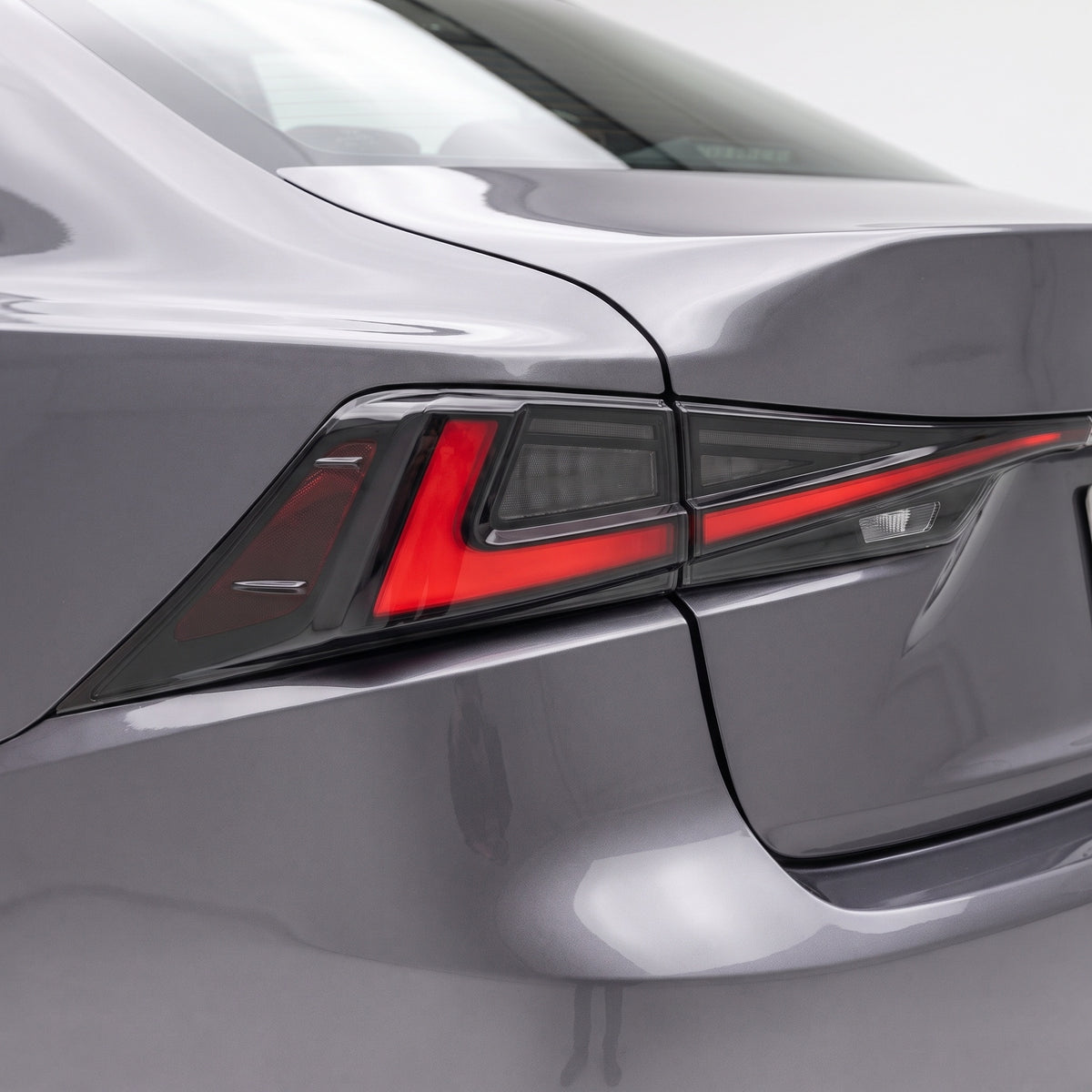 Lexus IS300h AVE30 (2014 - 2020) Sequential Smoked Full LED Tail Lights LH + RH installed close-up