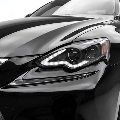 Lexus IS XE30 GSE30R (2013 - 2016) Black Full LED DRL Day Time Projector Headlights LH + RH