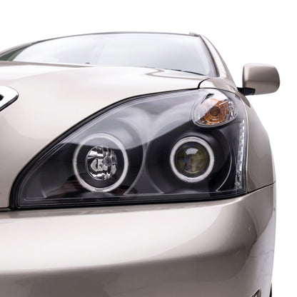 Lexus RX400H MHU33 / MHU38 (2005 - 2008) LED DRL Projector Headlights LH + RH installed close-up