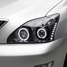 Lexus RX XU30 (2003 - 2008) Black LED DRL & CCFL Angel Eyes Projector Headlights LH + RH