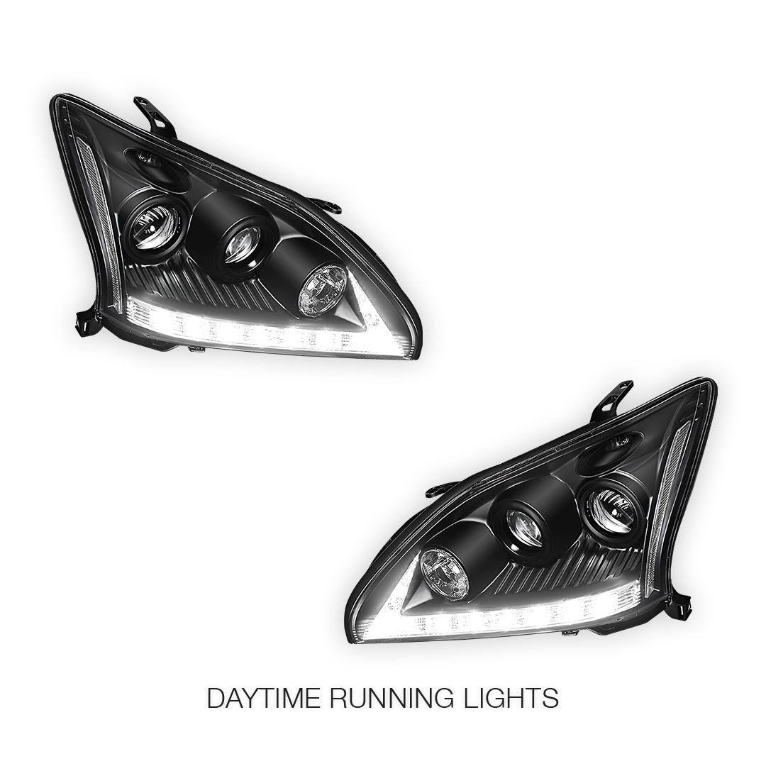 Lexus RX330 MCU33 / MCU38 (2003 - 2006) LED DRL & CCFL-Angel Eyes Projector Headlights LH + RH