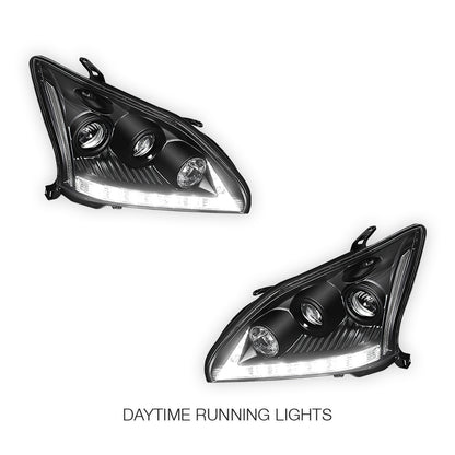 Lexus RX330 MCU33 / MCU38 (2003 - 2006) LED DRL & CCFL-Angel Eyes Projector Headlights LH + RH