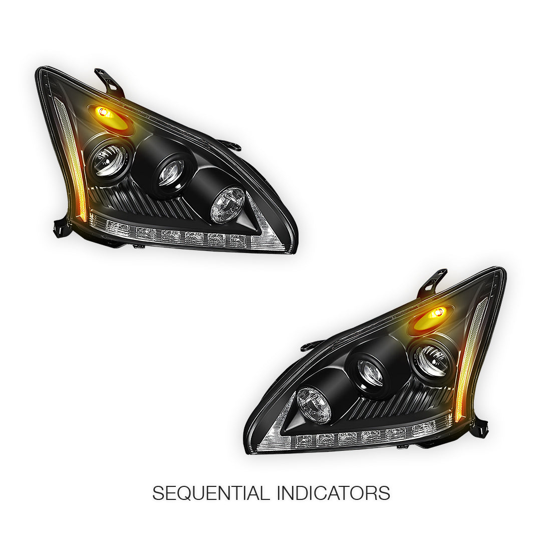 Lexus RX330 MCU33 / MCU38 (2003 - 2006) LED DRL & CCFL-Angel Eyes Projector Headlights LH + RH